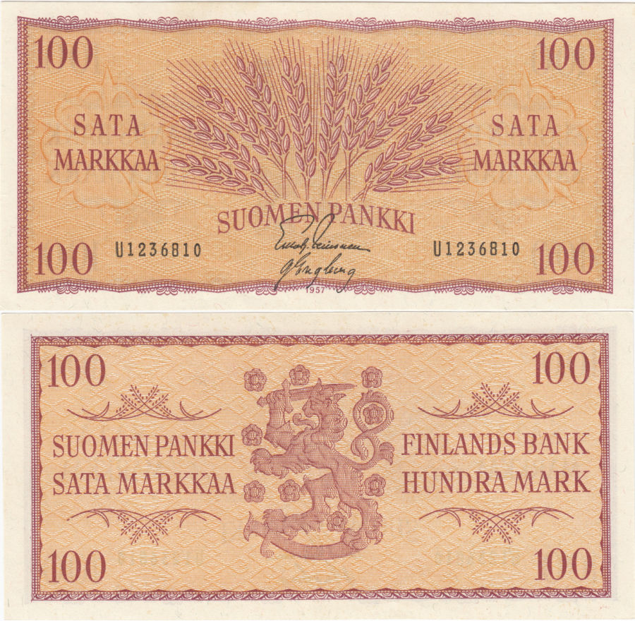 100 Markkaa 1957 U1236810